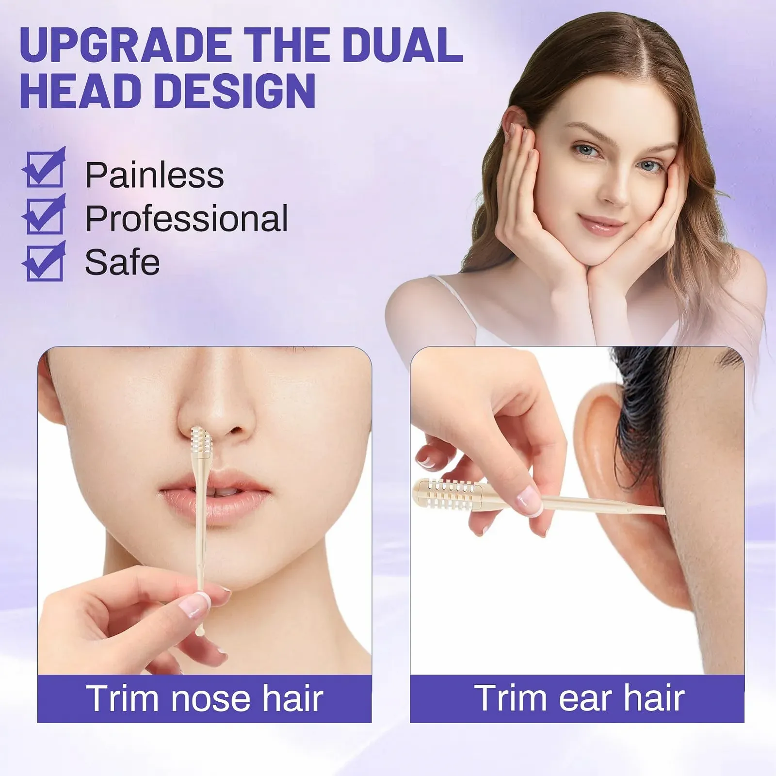 Тример Miioto для носа Подвійний 2-в-1 з вушним стрижнем без живлення 10 шт., фото №7