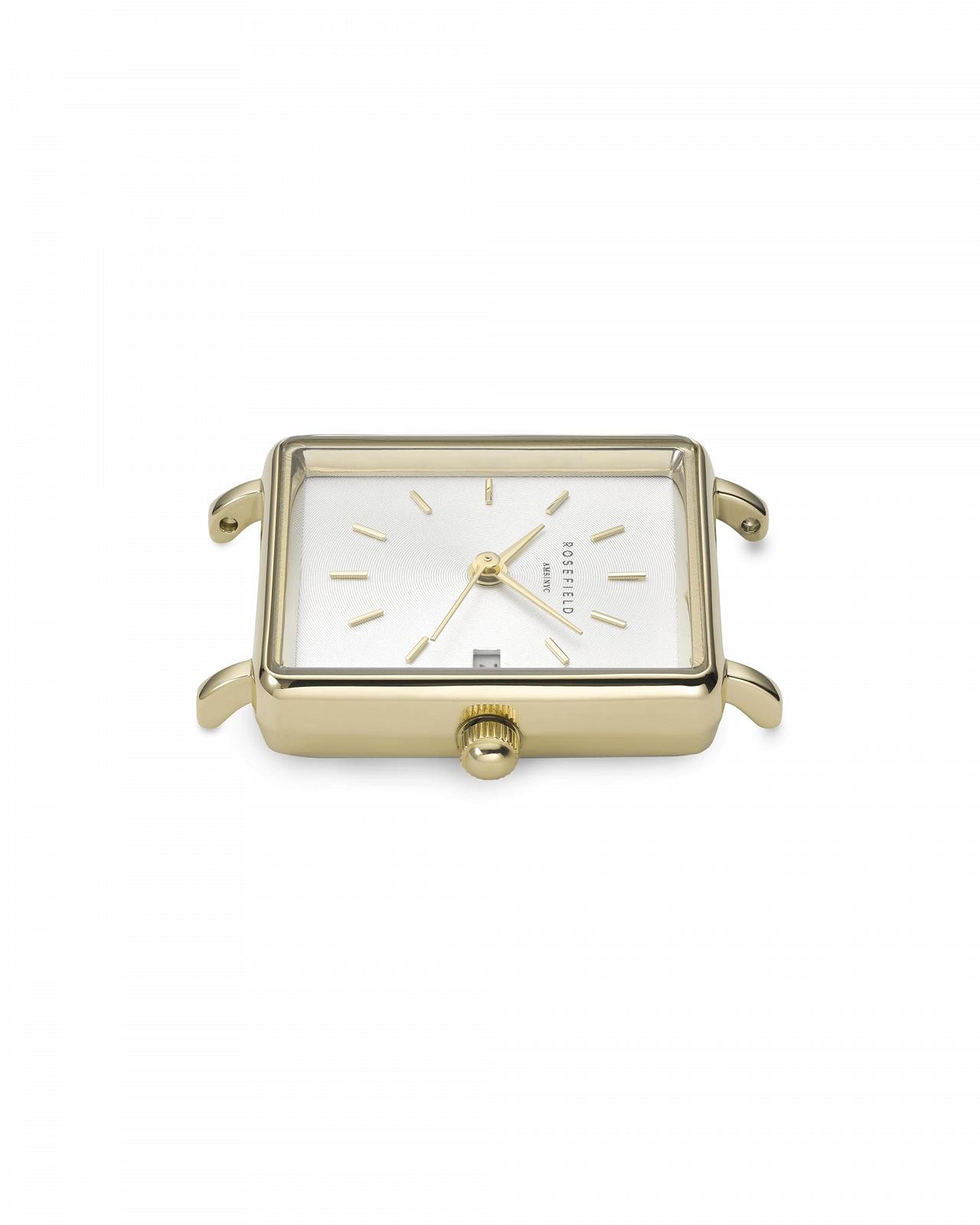 Женские часы Rosefield The Boxy XS Золотой Прямоугольный корпус - Белый циферблат и Золотой ремешок из нержавеющей стали QMWSG-Q021, фото №3