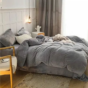 Купити Комплект постільної білизни зимовий Omela Warm Fleece 220 x 240 см, cрібно-сірий - Фото 1 Комплект постільної білизни зимовий Omela Warm Fleece 220 x 240 см, cрібно-сірий - Фото 1