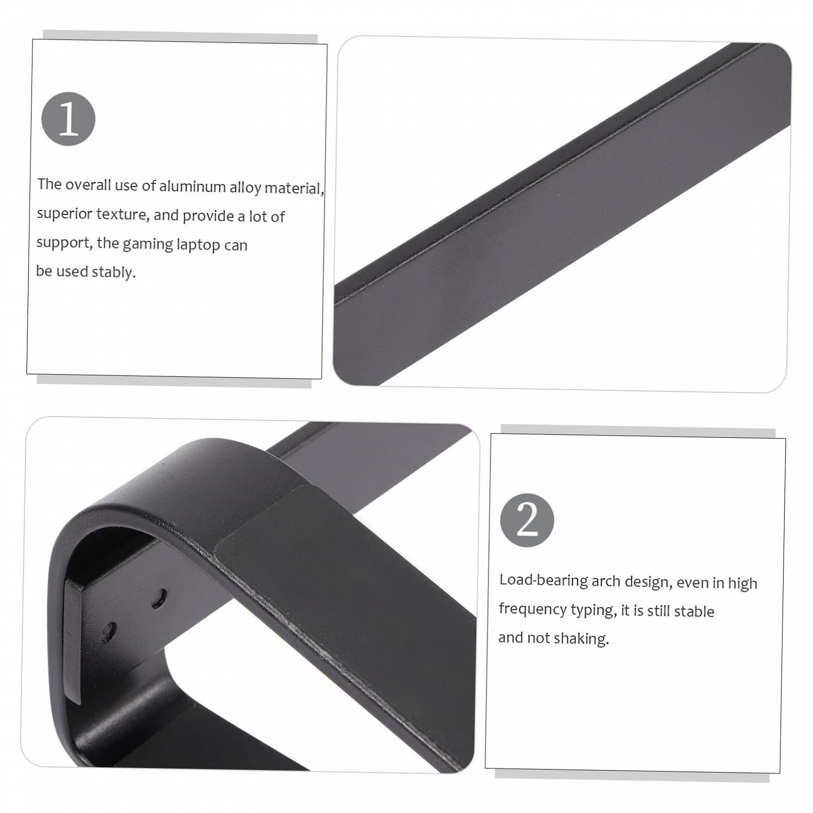 Подставка для ноутбука из алюминиевого сплава Эргономичная подставка-подъемник для ноутбука с нескользящими силиконовыми накладками Стабильный угол наклона для здоровой осанки для стола, фото №3