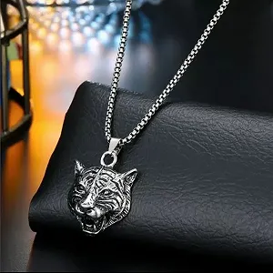 Модная серебристая цепочка унисекс Тигр - Фото 1