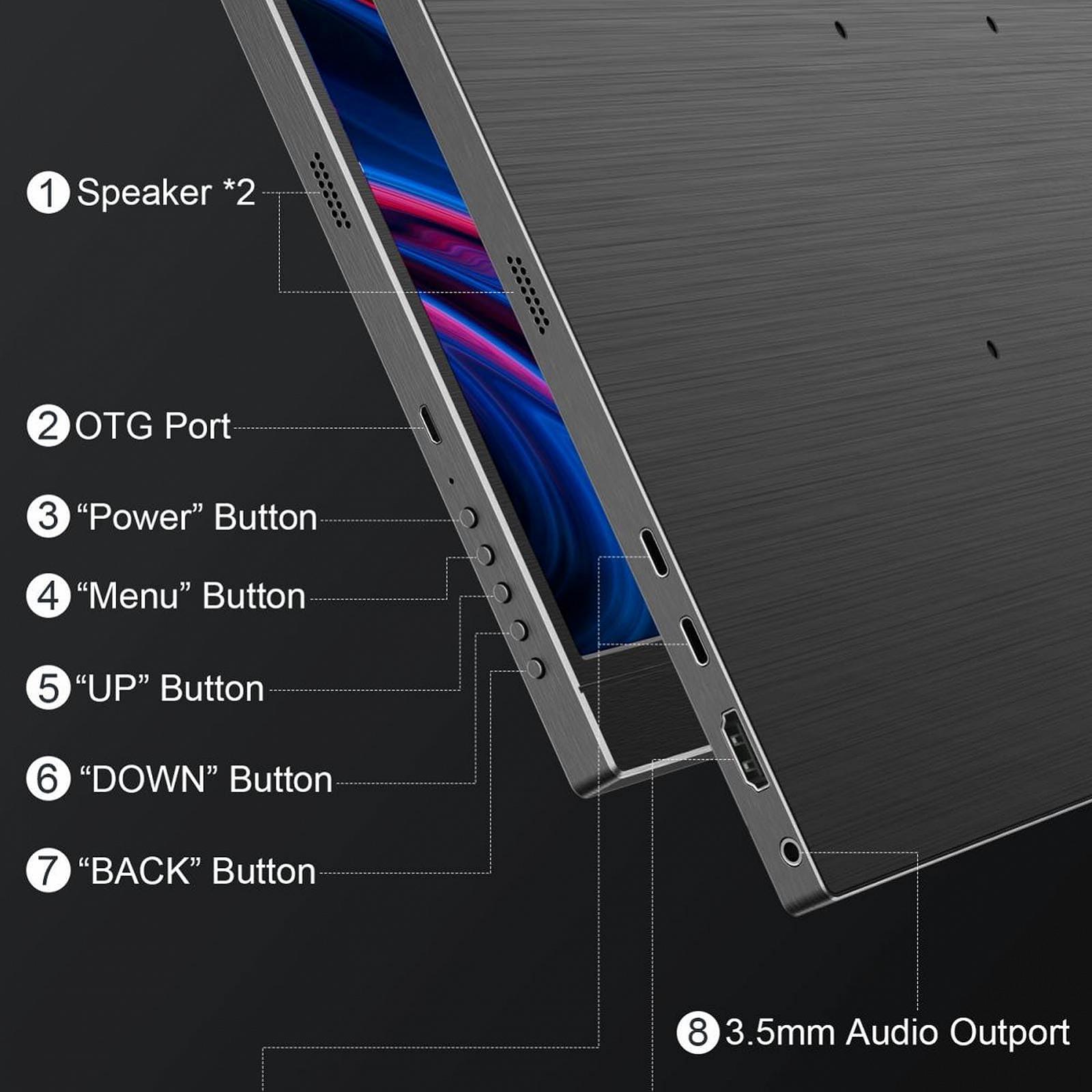 Портативний монітор Garsent 4K 17.3 дюймів 3840 x 2160p 100% RGB з підставкою і динаміками, фото №5