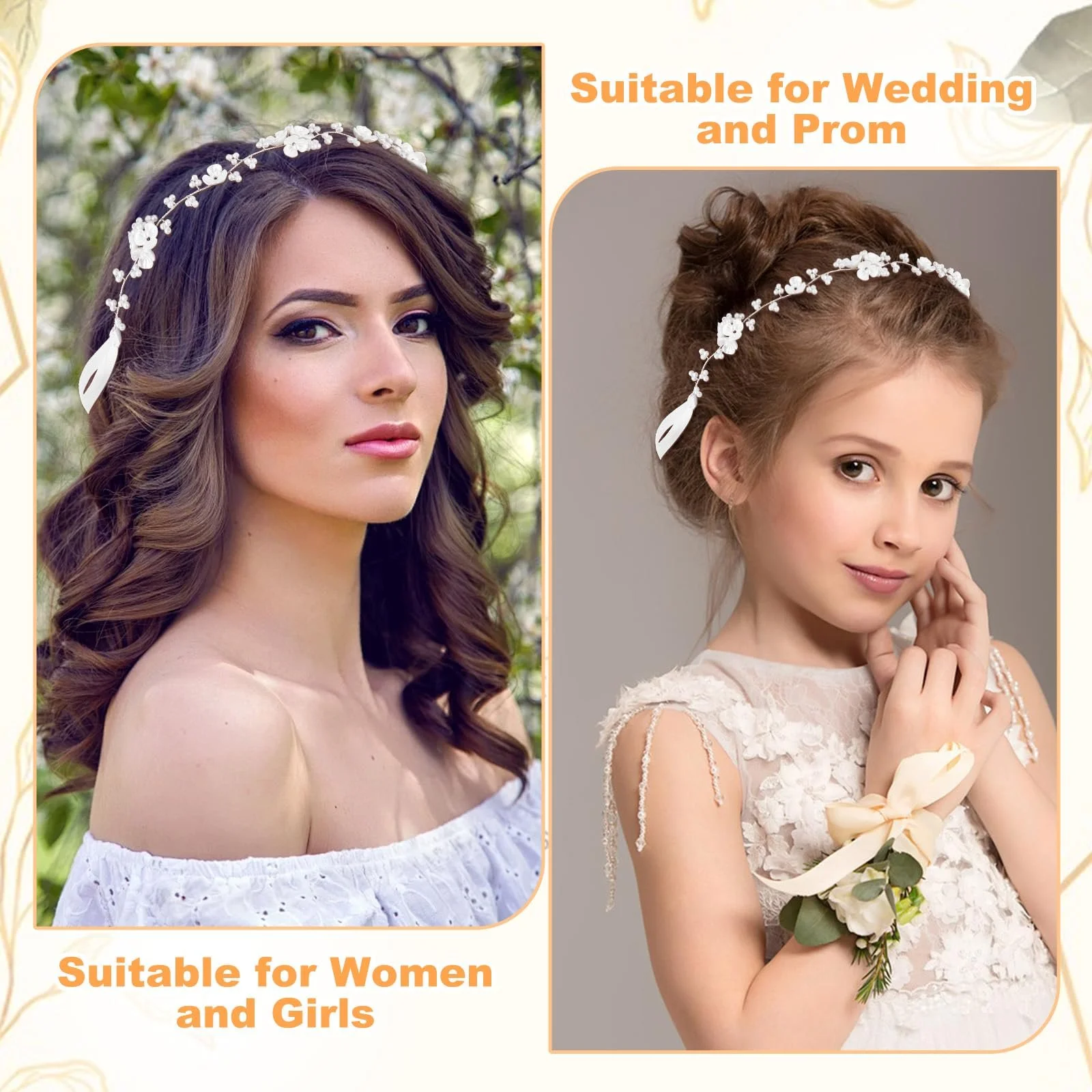 Аксесуари для волосся дитячі, Вінок з квітів 29 см, фото №6