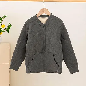 Зимняя куртка для мальчиков Однотонное утолщенное пуховое пальто на молнии с подкладкой Кардиган Пуховая куртка Флисовая хлопковая куртка с карманами Теплая стеганая куртка для активного отдыха зимой synthetic.ua - Фото 1