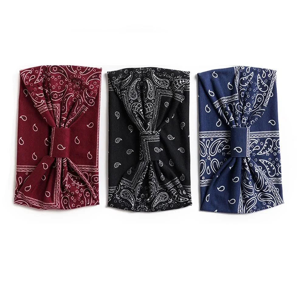 Пов'язка на голову жіноча широка в стилі бохо з квітковим принтом, еластична для бігу, йоги, фото №3 Пов'язка на голову жіноча широка в стилі бохо з квітковим принтом, еластична для бігу, йоги, фото №3