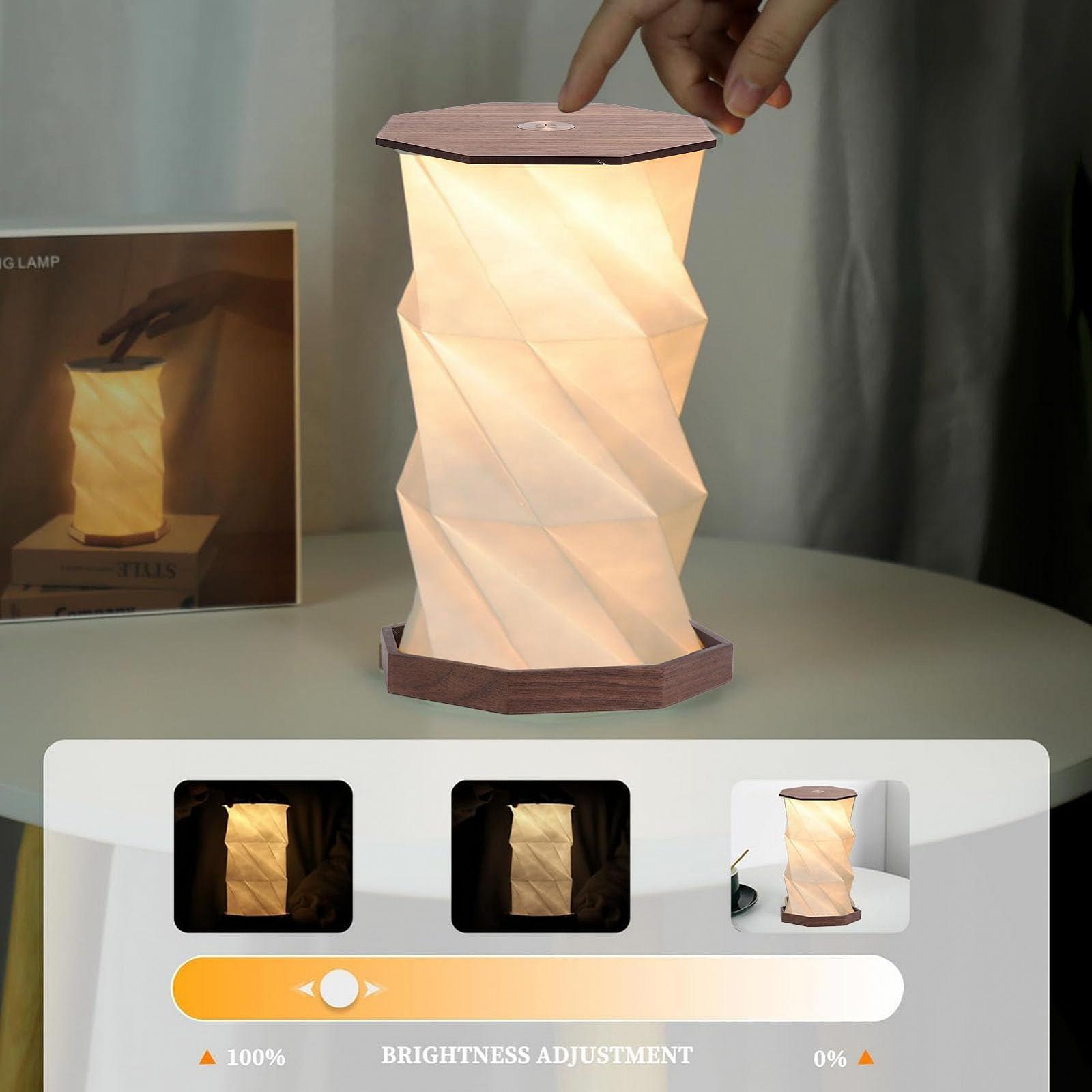 Настільна лампа Cuifati Cordless Portable Paper Folding Battery Operated Touch Dimmable, фото №5
