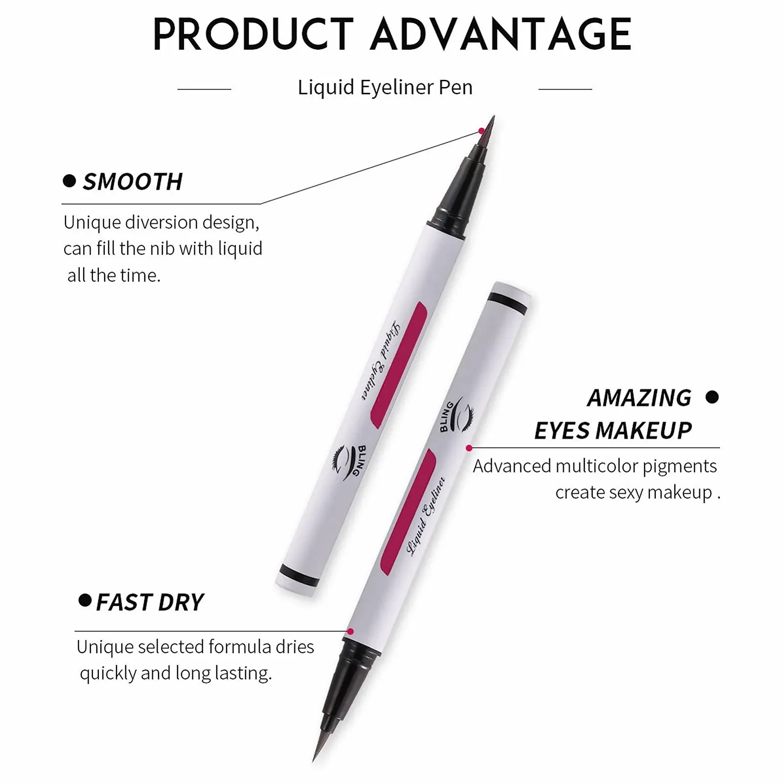 Водостойкая Подводка для глаз, ультратонкая жидкая, фото №5