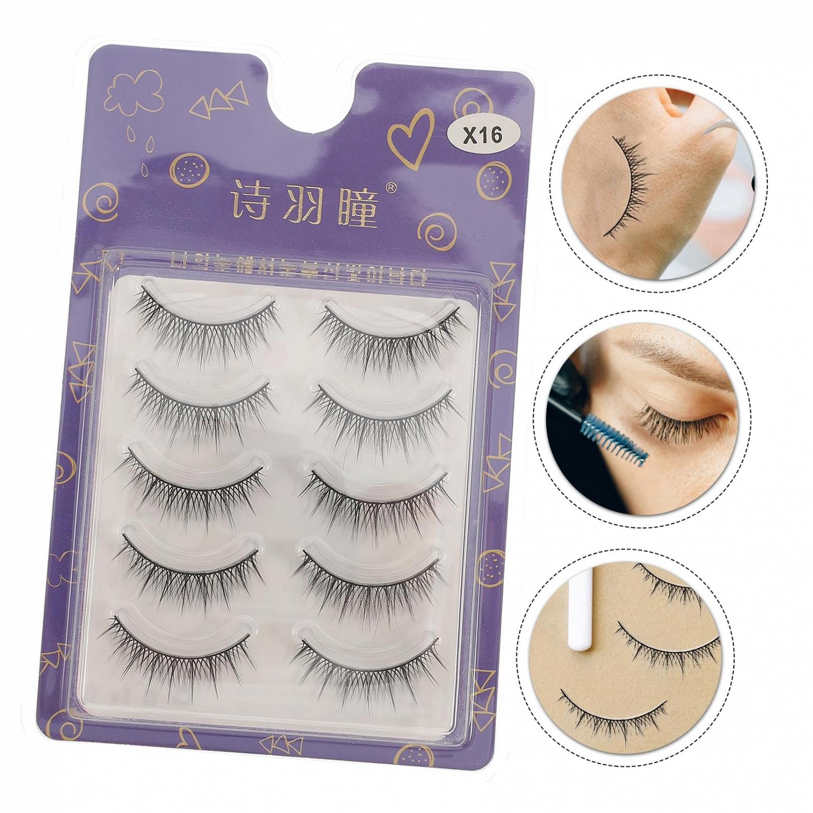 Фальшиві вії Angoily 5 пар косметичні хімічні волокна, фото №7