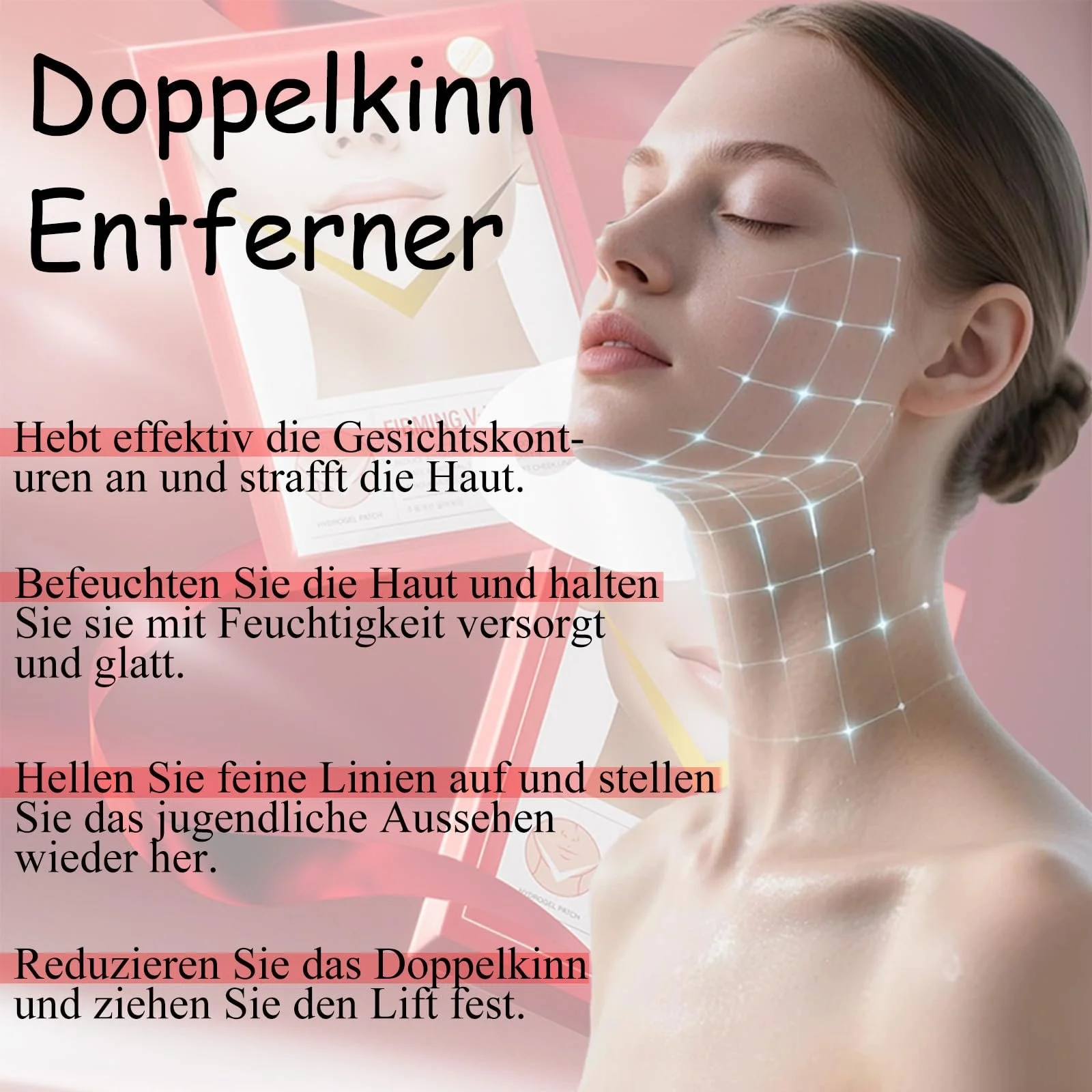 Маска для обличчя Soleneva для видалення другого підборіддя 5 шт з гіалуроновою кислотою, фото №3 Маска для обличчя Soleneva для видалення другого підборіддя 5 шт з гіалуроновою кислотою, фото №3