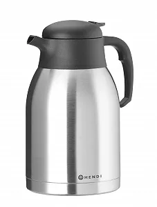 Термос HENDI, Двойная изоляция, Подходит для фильтр-кофемашины HENDI (211052), Крышка на винтах с кнопкой, Изолированный кувшин, Кофейник, 2 л, Диаметр 140 x (В) 265 мм, Нержавеющая сталь synthetic.ua - Фото 1