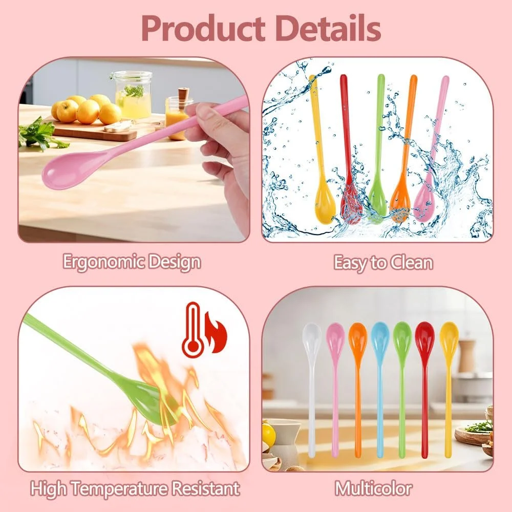 Набір пластикових ложок Різнокольорові, фото №3