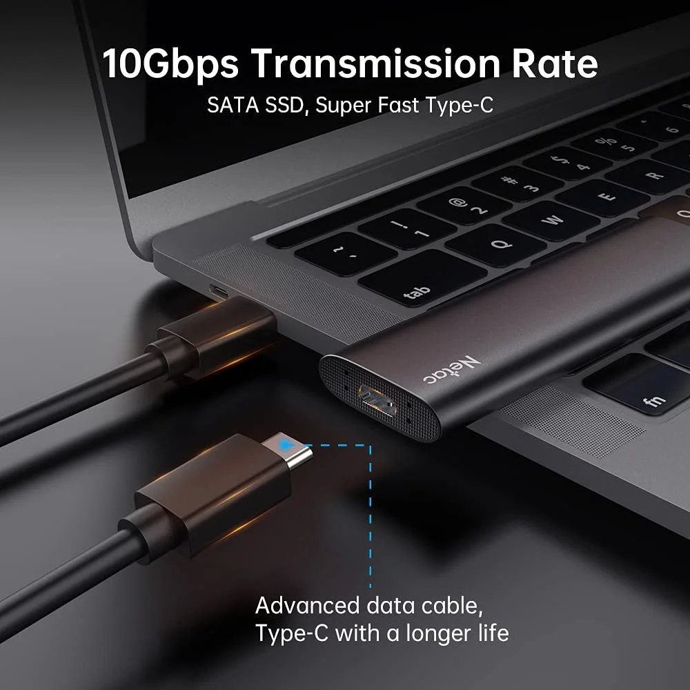 Зовнішній SSD Netac 500 ГБ USB 3.2 Gen 2 Алюміній, фото №3