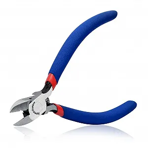 Диагональные плоскогубцы Speedwox 5 дюймов, круглогубцы, плоскогубцы, многоцелевые плоскогубцы, миниатюрные прецизионные плоскогубцы для изготовления ювелирных изделий, микроигольчатые плоскогубцы для рукоделия, хобби, проволоки, синие - Фото 1