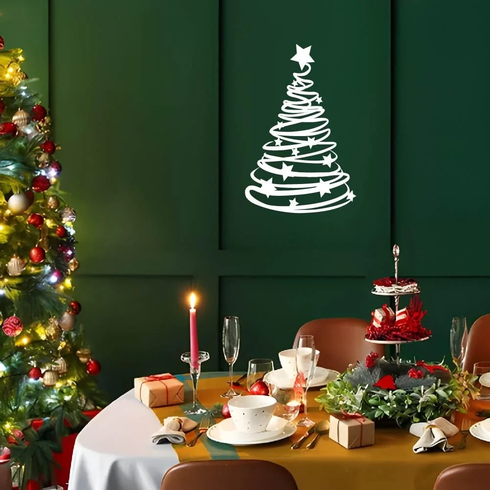 Наклейка на стіну SUPERDANT Різдвяна ялинка Вінілова Біла, фото №1