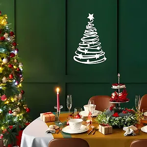 Наклейка на стіну SUPERDANT Різдвяна ялинка Вінілова Біла - Фото 1