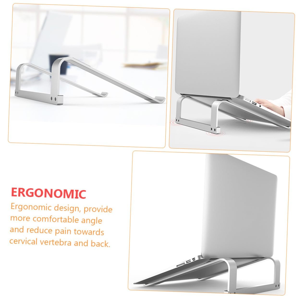 Підставка для ноутбука портативна з алюмінієвого сплаву Охолоджуюча основа Ергономічна, фото №8