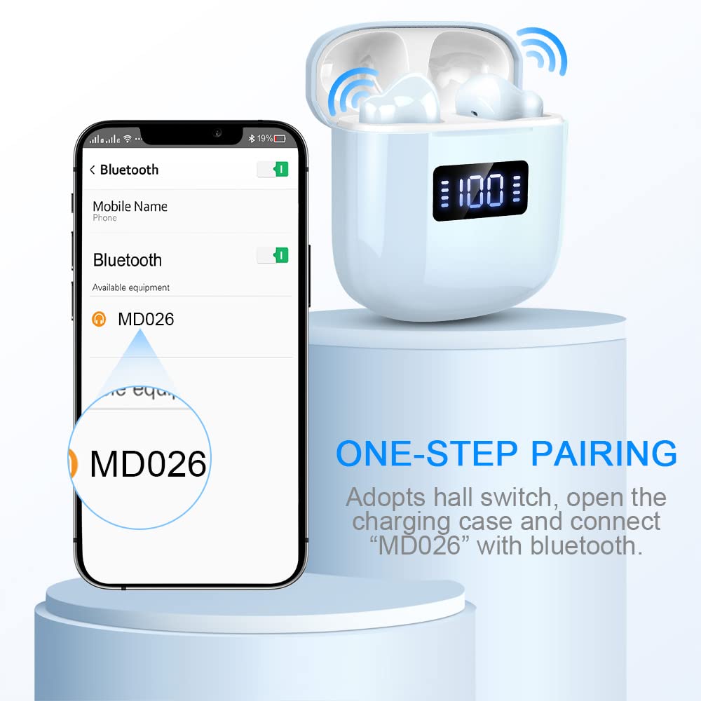 Bluetooth наушники Wireless Bluetooth 5.3 In-Ear Mini с 4 ENC шумоподавляющими микрофонами, 25H Playtime, LED дисплей, IP7 водонепроницаемые, фото №4