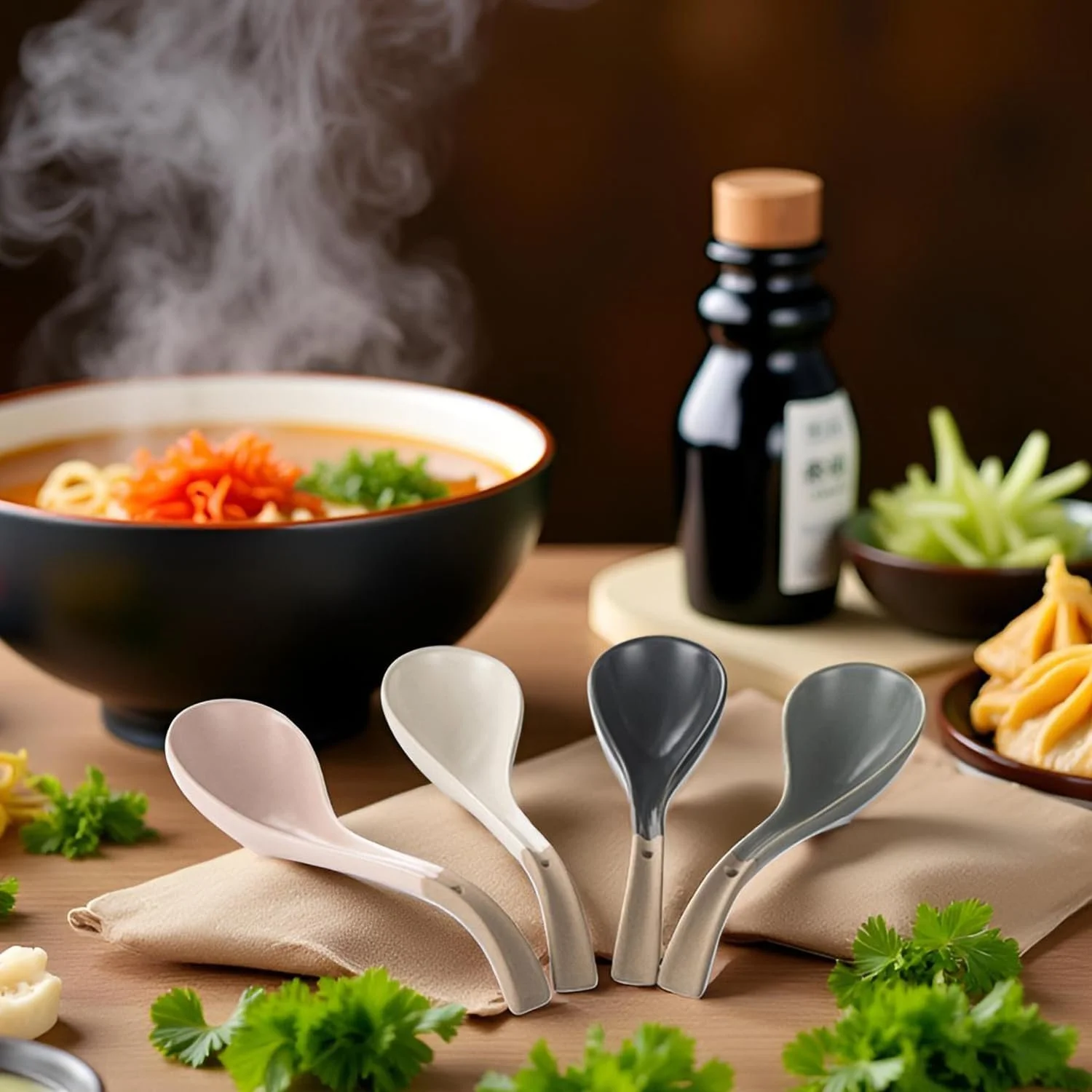 Ложка керамічна азіатська для супу, набір 4 шт., фото №7