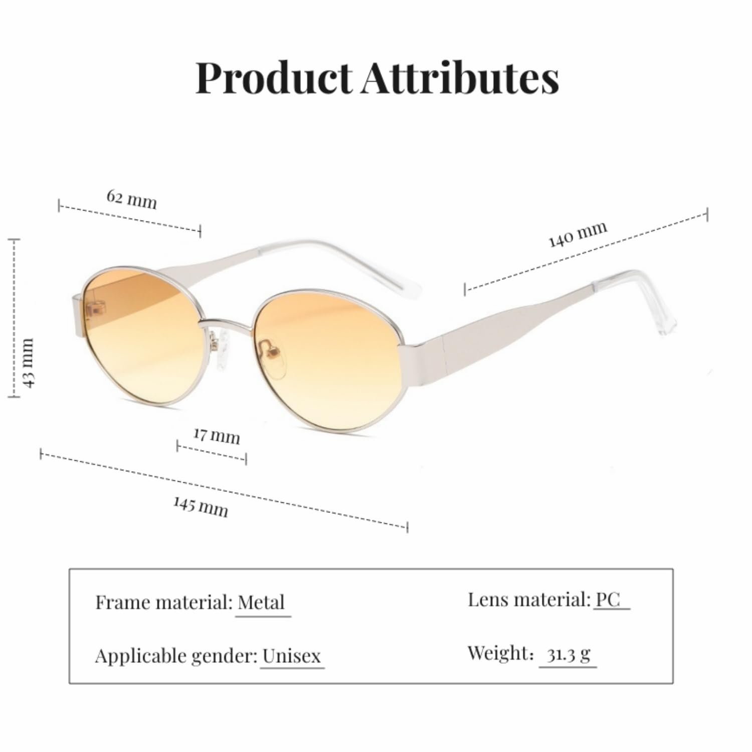 Сонцезахисні окуляри Retro Oval OSAGAMA Метал Золотий, Зелений, фото №7