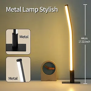 Настільна лампа металева USB 44 см 3 режими чорна synthetic.ua - Фото 1