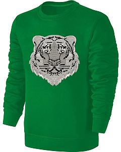 Толстовка Blackshirt Company Зворотні Блискітки Тигр Дитяча Зелена synthetic.ua - Фото 1