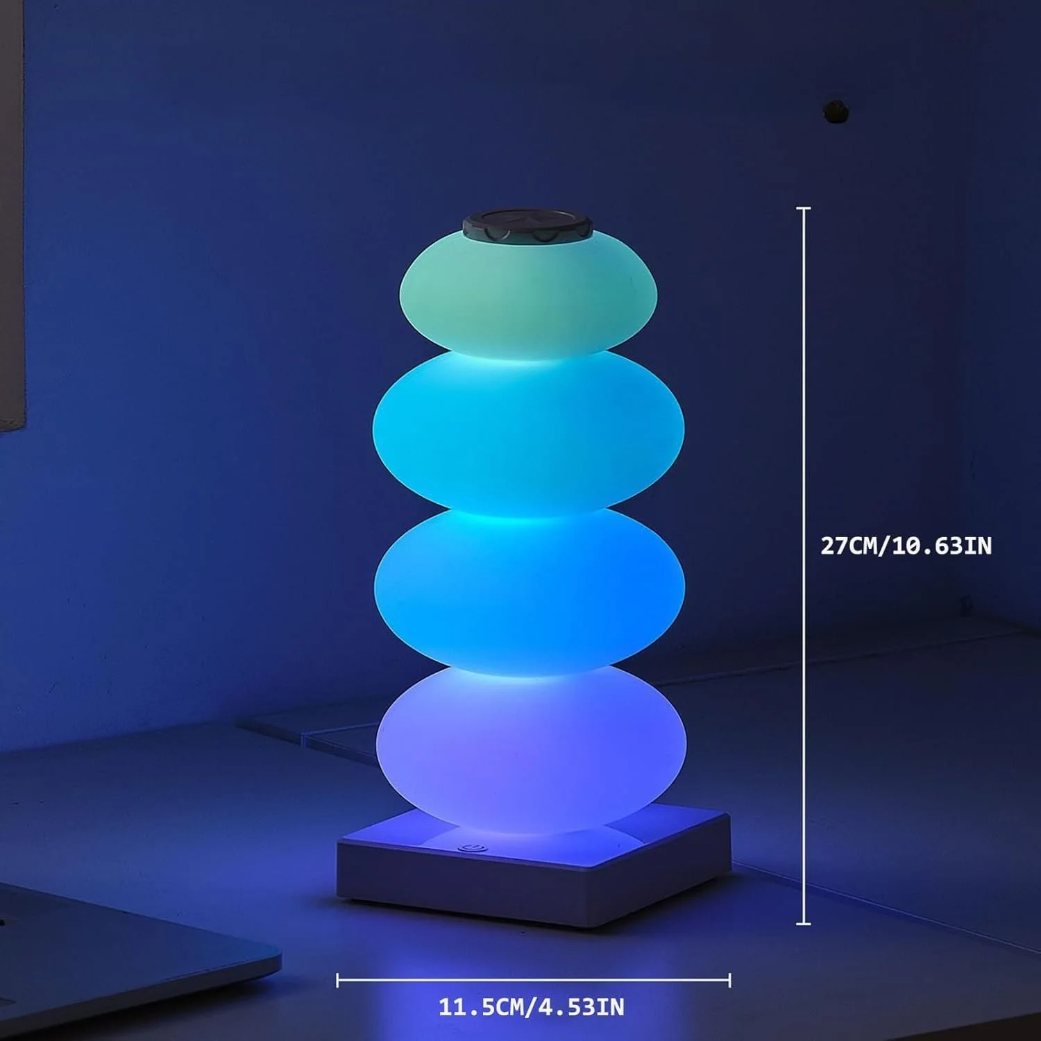 Настільна лампа Maxspace RGB сенсорна Candy Cane дизайн USB біла, фото №7