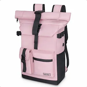 Рюкзак для ноутбука Rolltop 28L 17.3 дюйма Waterproof Рожевий - Фото 1