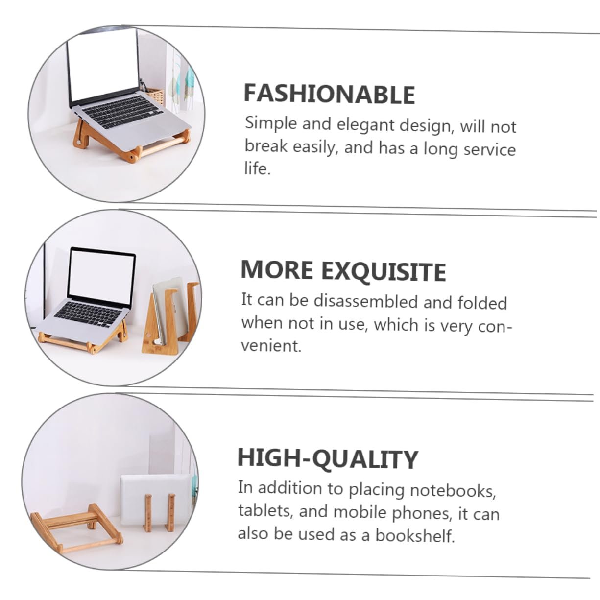 Підставка для ноутбука Tofficu 1 шт. складана регульована Компактна багатофункціональна з функцією охолодження Практична, фото №5