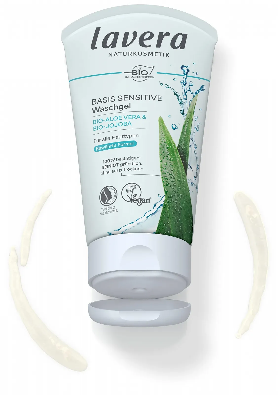 Гель для вмивання lavera Basis Sensitiv Органічне алое вера та жожоба 125 мл (1 шт в упаковці), фото №2