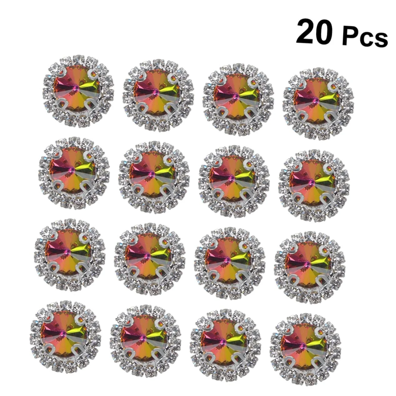 Стрази COHEALI 60 шт. Плоскі райдужні Стрази для рукоділля, прикраси столу та весільної декорації, для виготовлення ювелірних виробів та творчих проєктів, фото №3