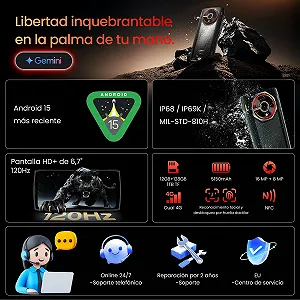 Смартфон LAGENIO Panther 2 12GB+128GB 6,7 дюйма 120 Гц 5150mAh IP68/69K NFC synthetic.ua - Фото 1