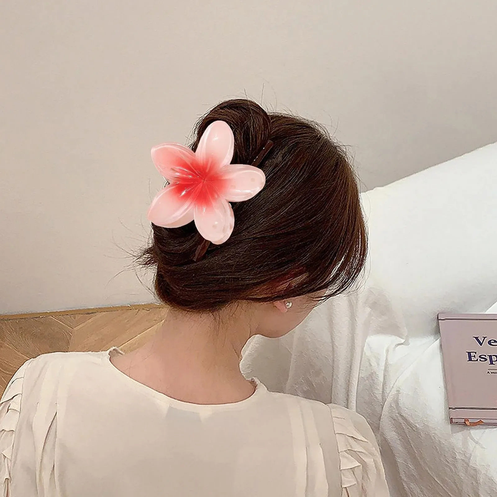 Заколки для волос Цветок - Цветок в тропическом стиле, нескользящая заколка-краб, сильная фиксация, мягкая, для лета, вечеринки, свадьбы, фото №2 Заколки для волос Цветок - Цветок в тропическом стиле, нескользящая заколка-краб, сильная фиксация, мягкая, для лета, вечеринки, свадьбы, фото №2