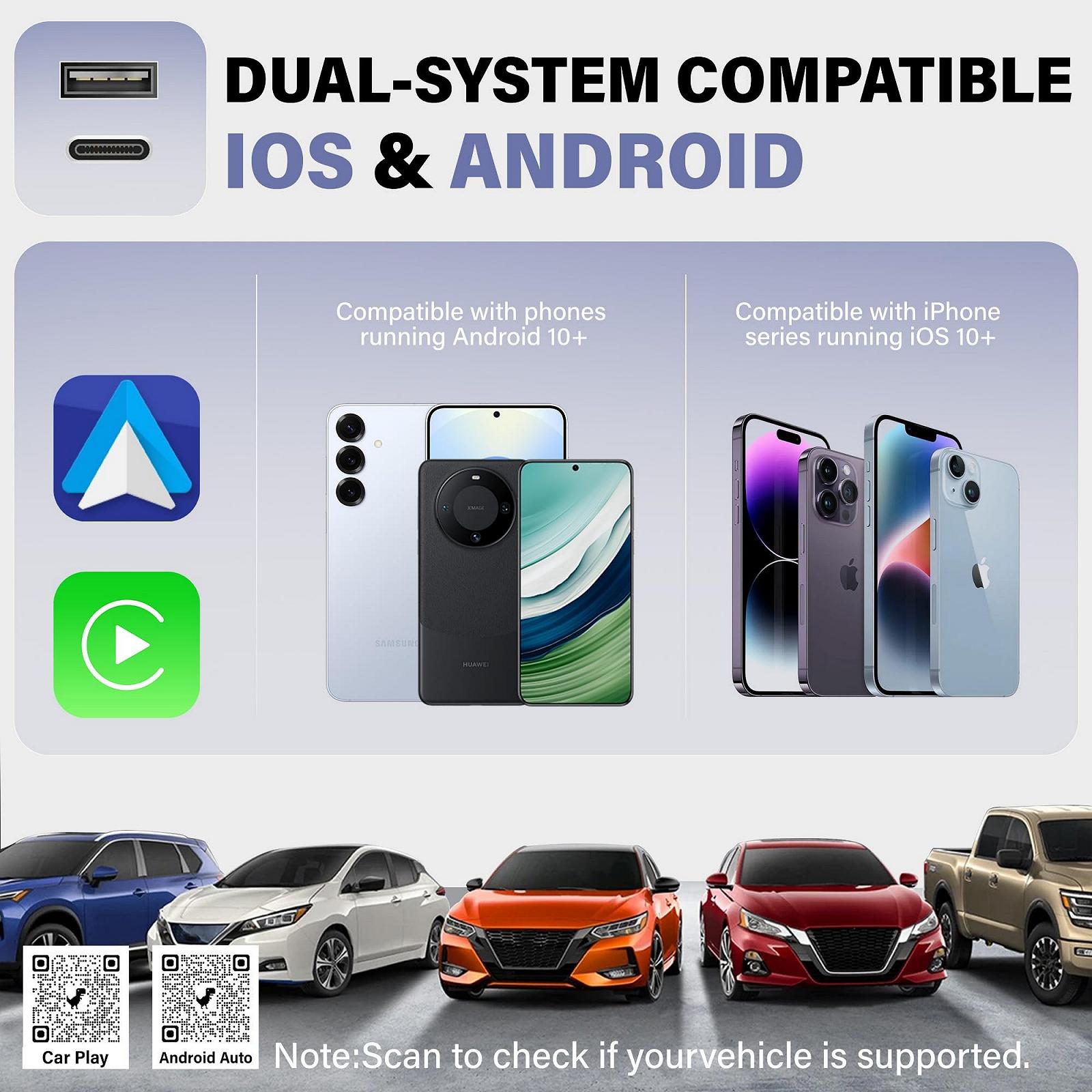 Адаптер ZOUHOE Carplay Wireless - Android Car Wireless Adapter, 5.8GHz WiFi, Plug & Play, Mini & Stable, iOS 10+/Android 10+, для автомобилей с 2016 года (1 шт. в упаковке), фото №7