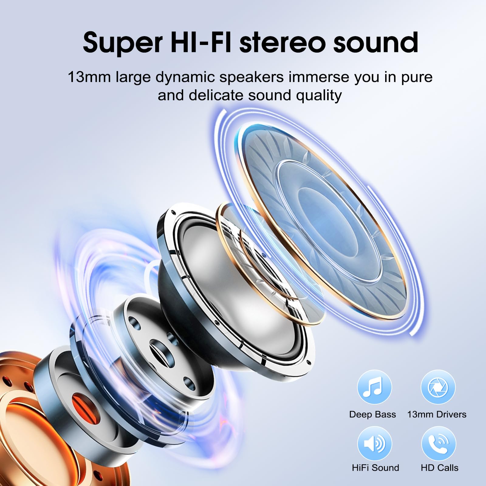 Навушники Bluetooth Csasan J90 Pro 14mm TPU ENC 40 годин IP7 Сірі, фото №2