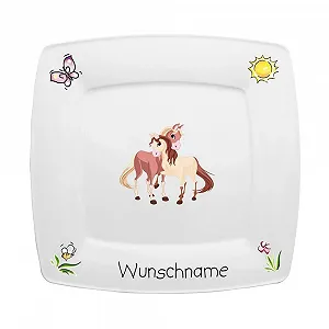 Детская Квадратная Тарелка Doriantrade Лошади - Фото 1