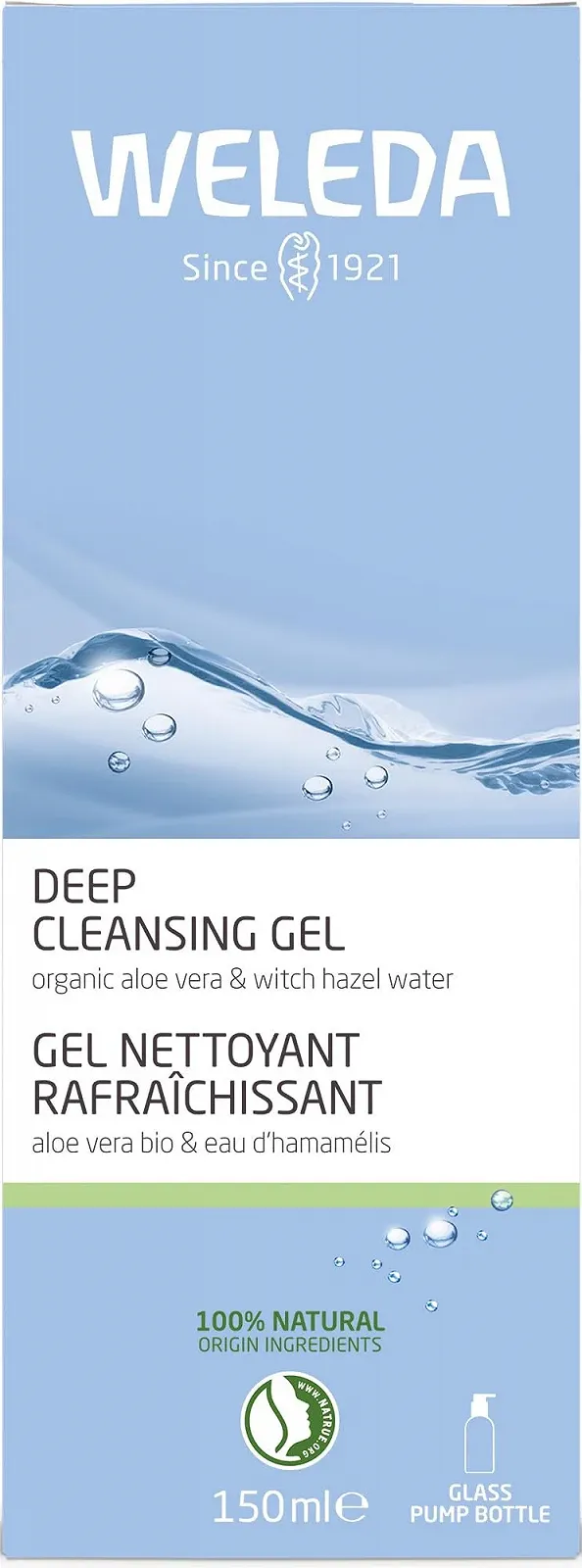Гель для глубокого очищения WELEDA Organic Натуральная косметика для лица для глубокого очищения пор с алоэ вера и водой гамамелиса, удаляет излишки кожного сала и макияж для естественного сияния (Веганский, 150 мл), фото №7