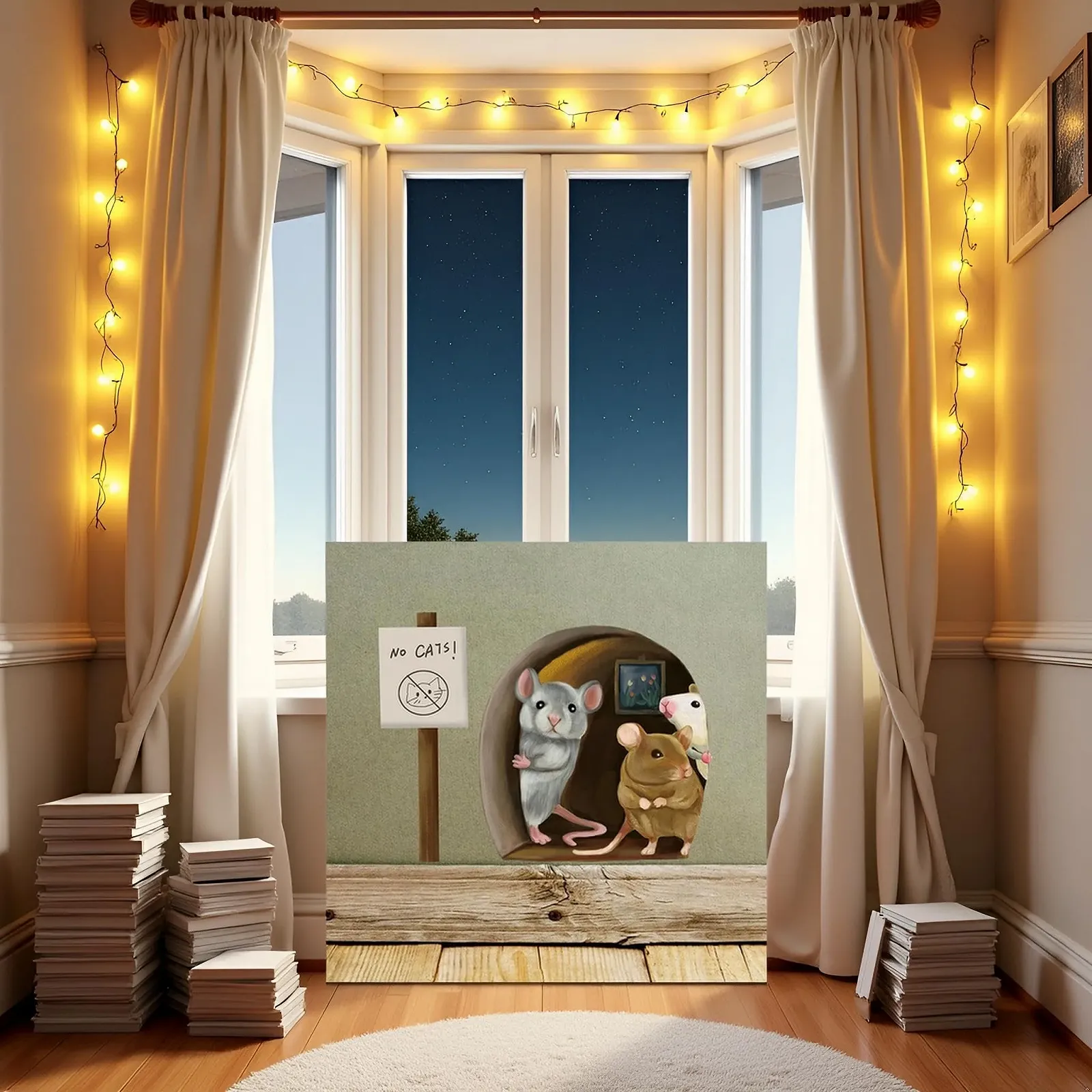 Наклейка на стіну Mouse Hole Skirting Board водонепроникна, фото №9