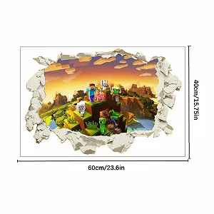 Наклейки на стіну 3D Games для вітальні та ігрової зони мультяшні знімні 40 x 60 см synthetic.ua - Фото 1