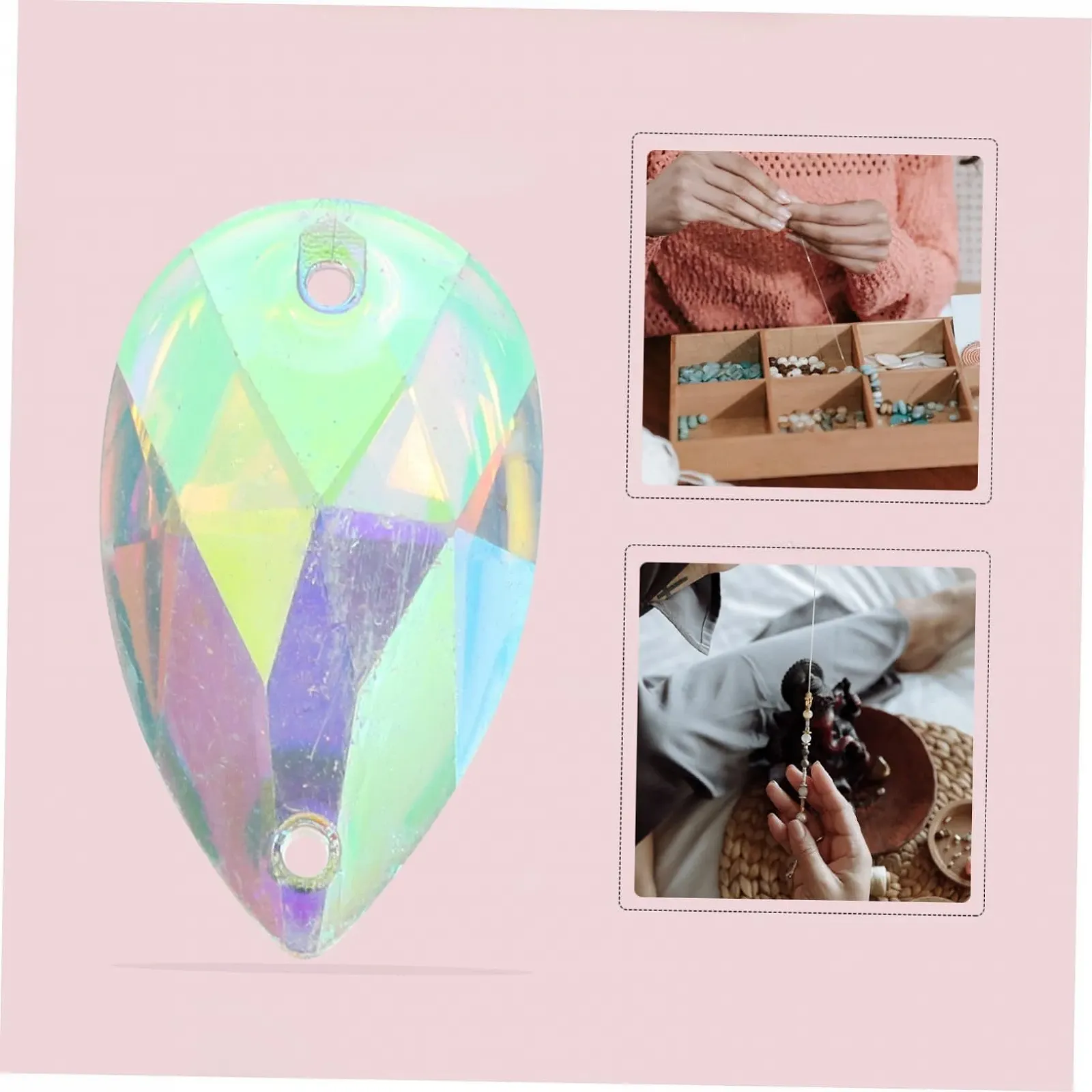 Стрази FRCOLOR Краплеподібні Плоскі 100 штук Камені для шиття Коштовності Кришталеві Плоскі, фото №6