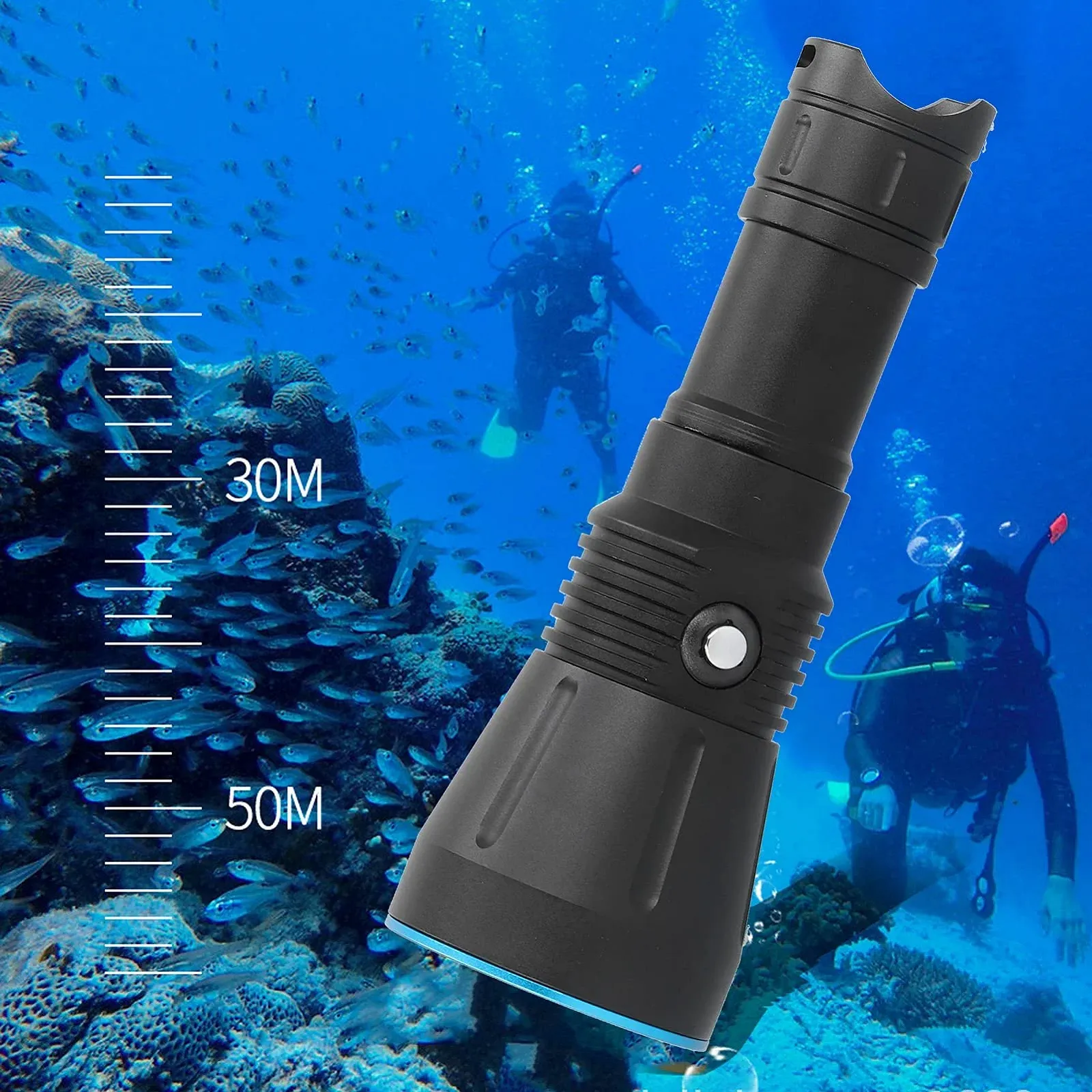 LED Ліхтар 10000LM Професійний ліхтар для дайвінгу Міцний IP68 Водонепроникний ручний для підводної риболовлі на 150 м, фото №5