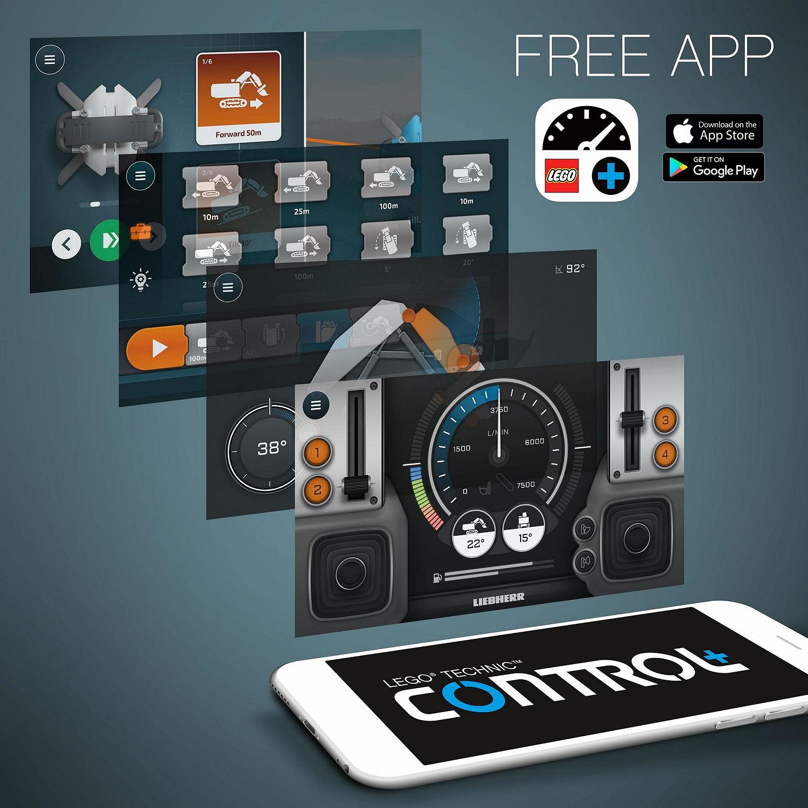 Іграшка-конструктор Lego Technic 42100 Liebherr Excavator R 9800 керована через додаток, фото №8