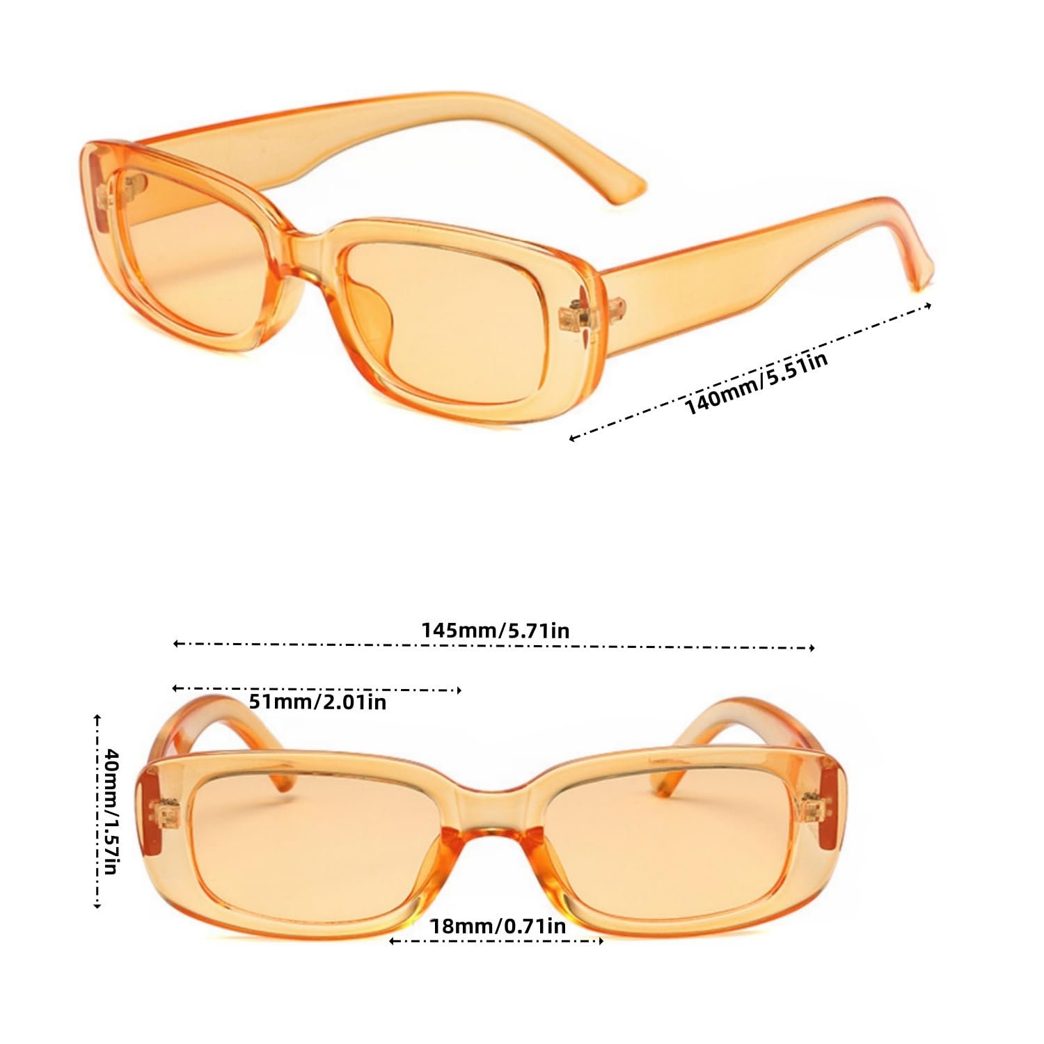 Сонцезахисні окуляри Прямокутні qinqilanqi-S Ретро Вінтажні Модні Вузькі UV400 90-х, фото №3