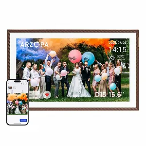 Цифровая фоторамка ARZOPA D15 15.6 дюйма FHD Сенсорный экран Brown - Фото 1