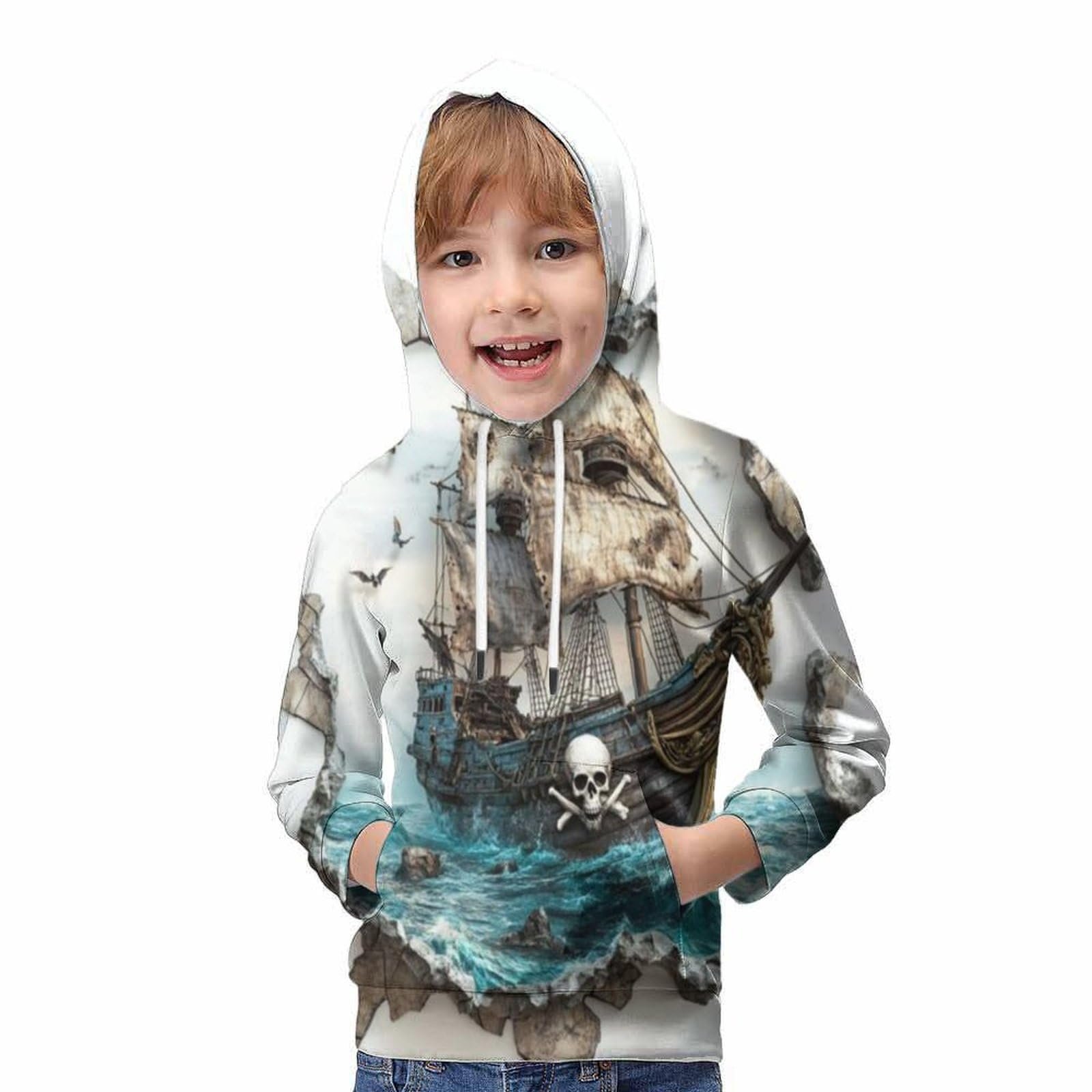 Худі KHHKJBVCE Лев Дитячий 3D Графічний Довгий Рукав з Кишенею, фото №5