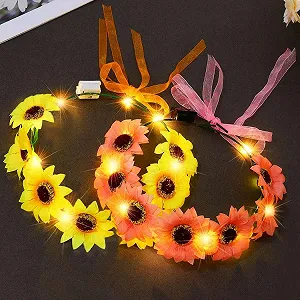 Венок для волос подсолнечники Zoestar LED - Фото 1