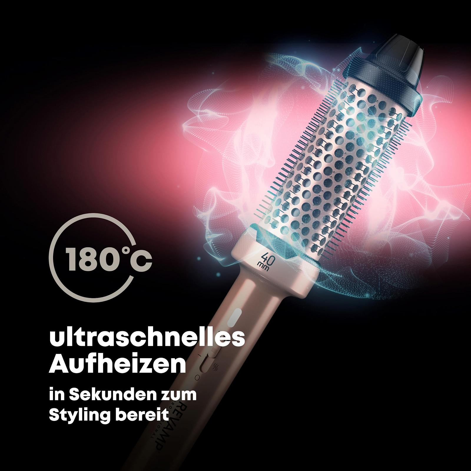 Щітка-стайлер REVAMP Ceramic Hot Brush Styler 40 мм з оліями Progloss та іонною технологією, фото №3 Щітка-стайлер REVAMP Ceramic Hot Brush Styler 40 мм з оліями Progloss та іонною технологією, фото №3