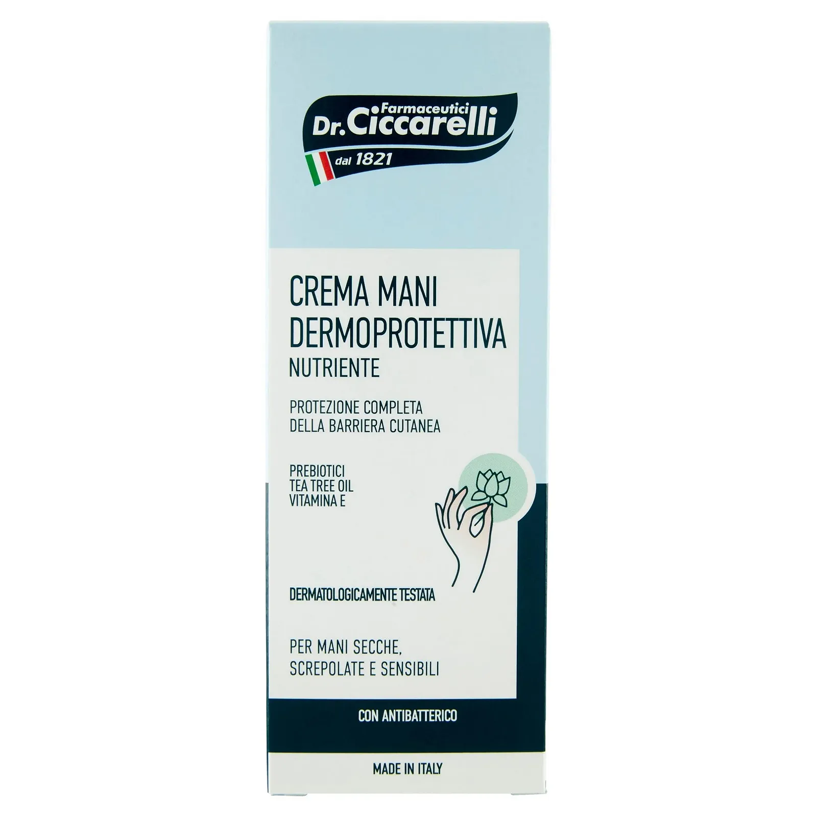 Крем для рук Dr Ciccarelli Для защиты кожи Увлажняющий для предотвращения дискомфорта для потрескавшихся и чувствительных рук 75 мл тюбик, фото №1 Крем для рук Dr Ciccarelli Для защиты кожи Увлажняющий для предотвращения дискомфорта для потрескавшихся и чувствительных рук 75 мл тюбик, фото №1