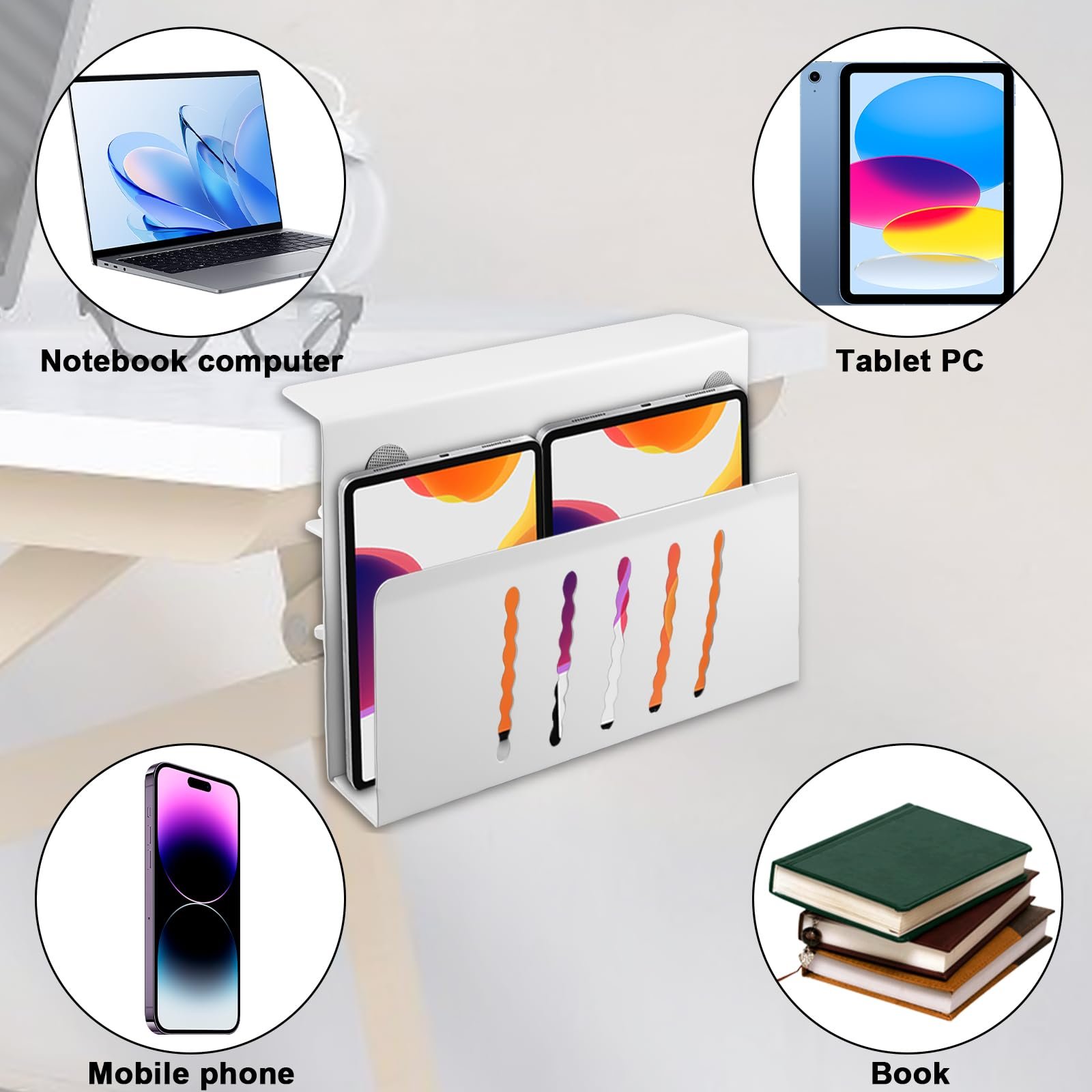 Настенный органайзер для ноутбука, крепится сбоку стола. Держатель для ПК. Для дома и офиса., фото №6 Настенный органайзер для ноутбука, крепится сбоку стола. Держатель для ПК. Для дома и офиса., фото №6