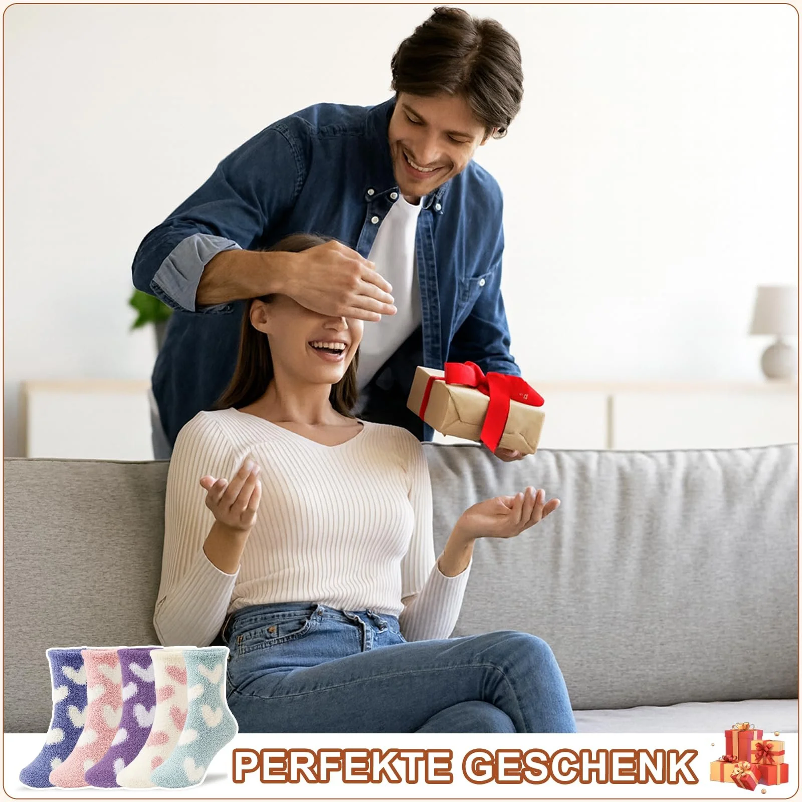 Шкарпетки Домашні Жіночі М'які з малюнком серця, Розмір 35-40 - 5 пар, фото №7