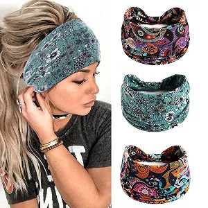 Повязка на голову для йоги Yean Широкая Цветочная - Фото 1